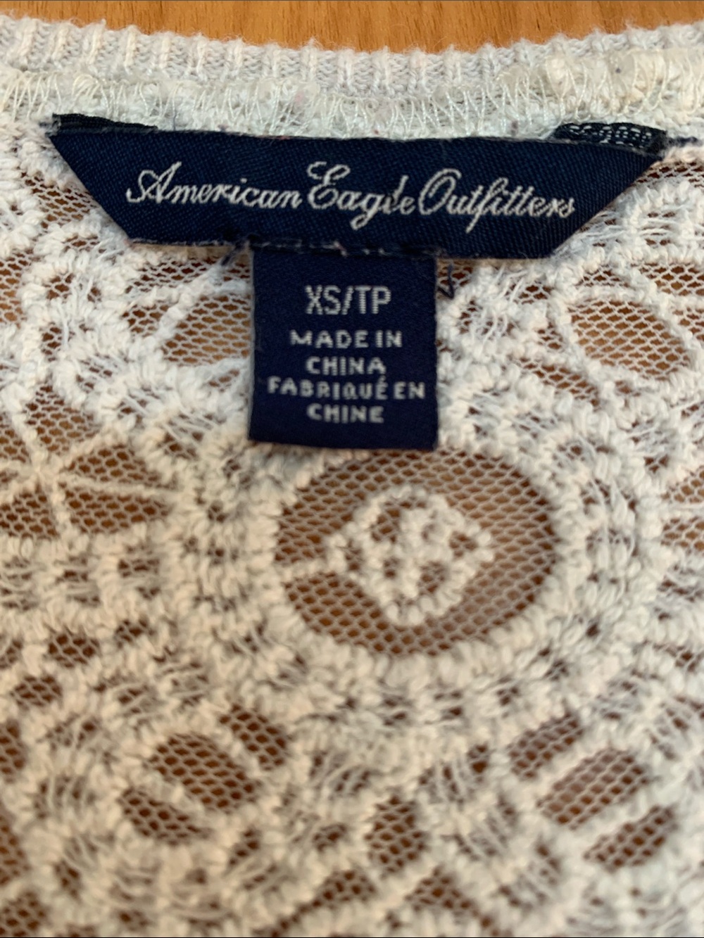 American Eagle boho festival dainty open front crochet Back cardigan szXS - Picture 2 of 5
